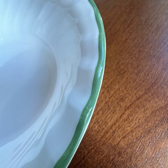 Vintage Corelle Callaway Holiday Soup Cereal Bowl Green Rim & Swirls, 2000-2002 - Picture 2 of 3